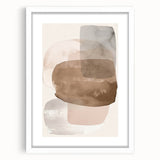 Abstract minimalist wall art framed in white with a mat, showcasing a modern design that enhances contemporary decor for homes or offices. Perfect for stylish interiors.