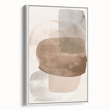 Framed abstract minimalist wall art in a sleek white design, showcasing elegant shapes and lines, perfect for modern home decor or office spaces.