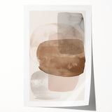 Abstract minimalist wall art print showcasing soft pastel colors and geometric shapes, elegantly rolled and securely packaged in a protective cardboard tube. Perfect for modern home decor.