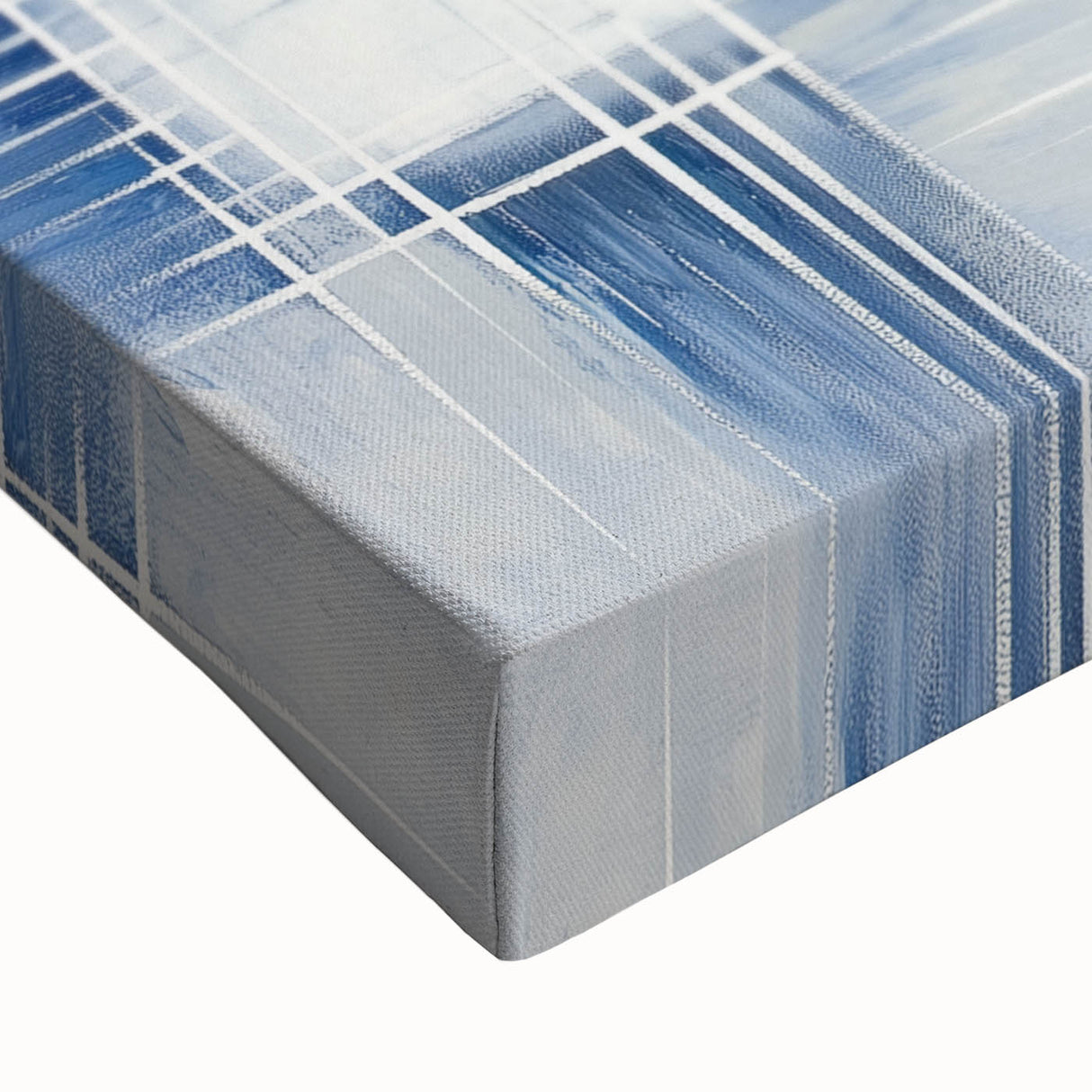 Colorful Abstract Wall Art – Blue Grid Modern Minimalist Canvas