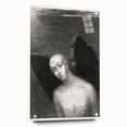 Modern Wall Art - The Fallen Angel by Odilon Redon - Mystical Black & White Decor