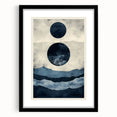 Modern Dining Room Wall Art - Navy & Beige Abstract Canvas