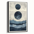 Modern Dining Room Wall Art - Navy & Beige Abstract Canvas