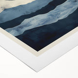 Modern Dining Room Wall Art - Navy & Beige Abstract Canvas