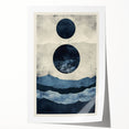 Modern Dining Room Wall Art - Navy & Beige Abstract Canvas