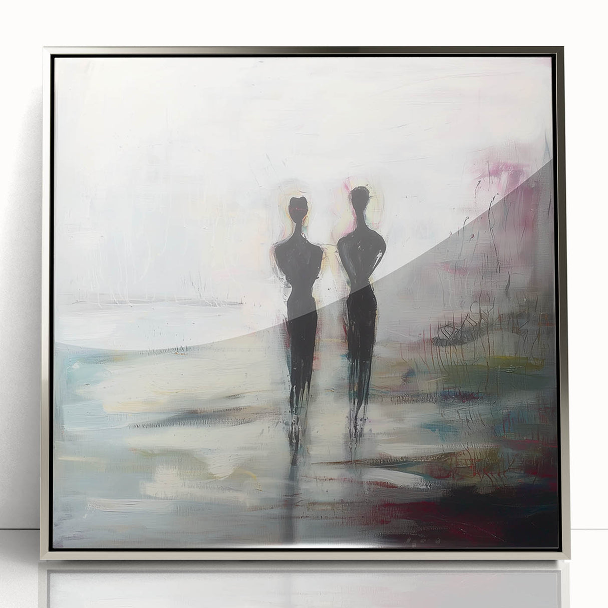 Abstract Couple Wall Art - Modern Canvas Print for Living Room