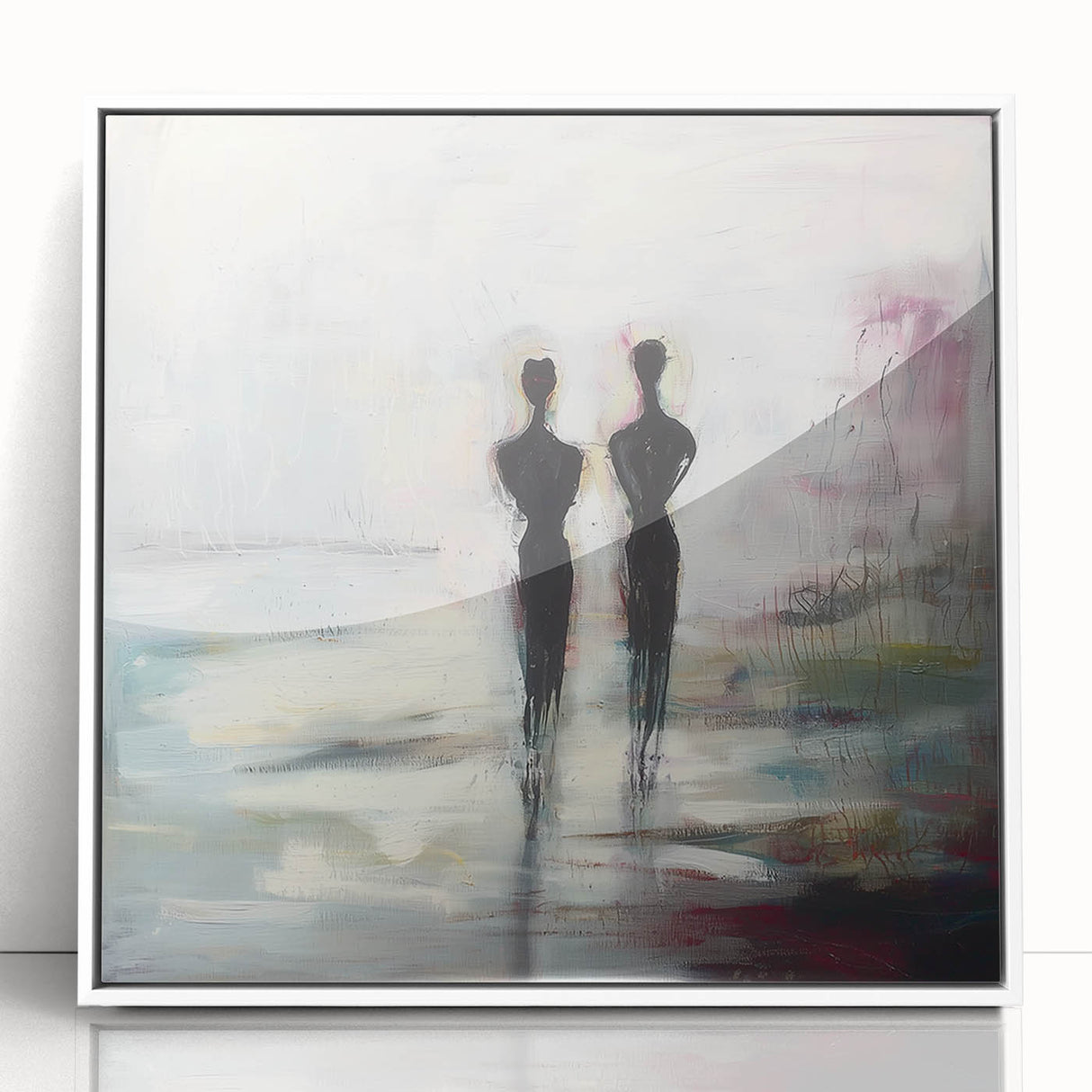 Abstract Couple Wall Art - Modern Canvas Print for Living Room