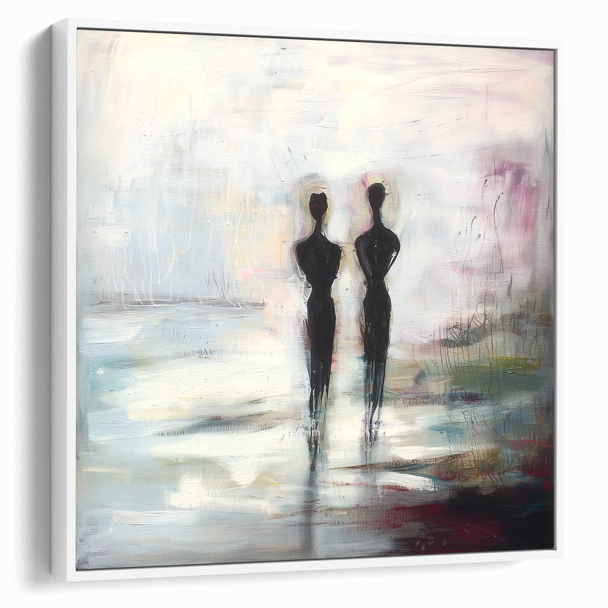 Abstract Couple Wall Art - Modern Canvas Print for Living Room