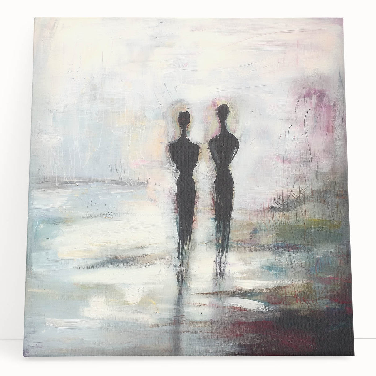 Abstract Couple Wall Art - Modern Canvas Print for Living Room