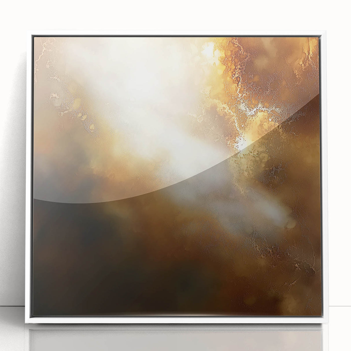 Abstract Art Prints – Ethereal Brown and Gold Modern Wall Decor