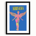 Nirvana Angel Poster - Retro Neon Aesthetic - Vintage Rock Art Print