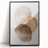 Framed acrylic wall art showcasing an abstract minimalist design in black, featuring geometric shapes and clean lines, perfect for modern home decor.