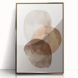 Framed abstract minimalist wall art featuring gold accents and a sleek acrylic finish, showcasing a modern design perfect for home decor.