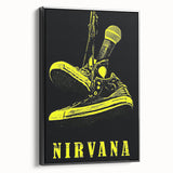 Nirvana Shoes & Microphone Poster - Retro Punk Art - Vintage Rock Print