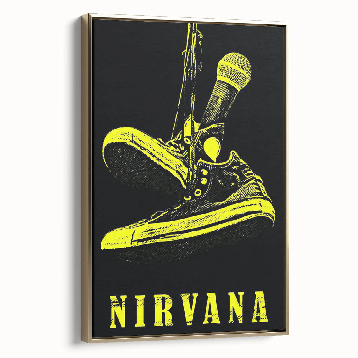 Nirvana Shoes & Microphone Poster - Retro Punk Art - Vintage Rock Print