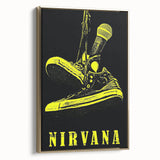Nirvana Shoes & Microphone Poster - Retro Punk Art - Vintage Rock Print