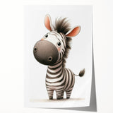 Adorable Zebra Girls Room Wall Art - Playful Nursery Animal Print