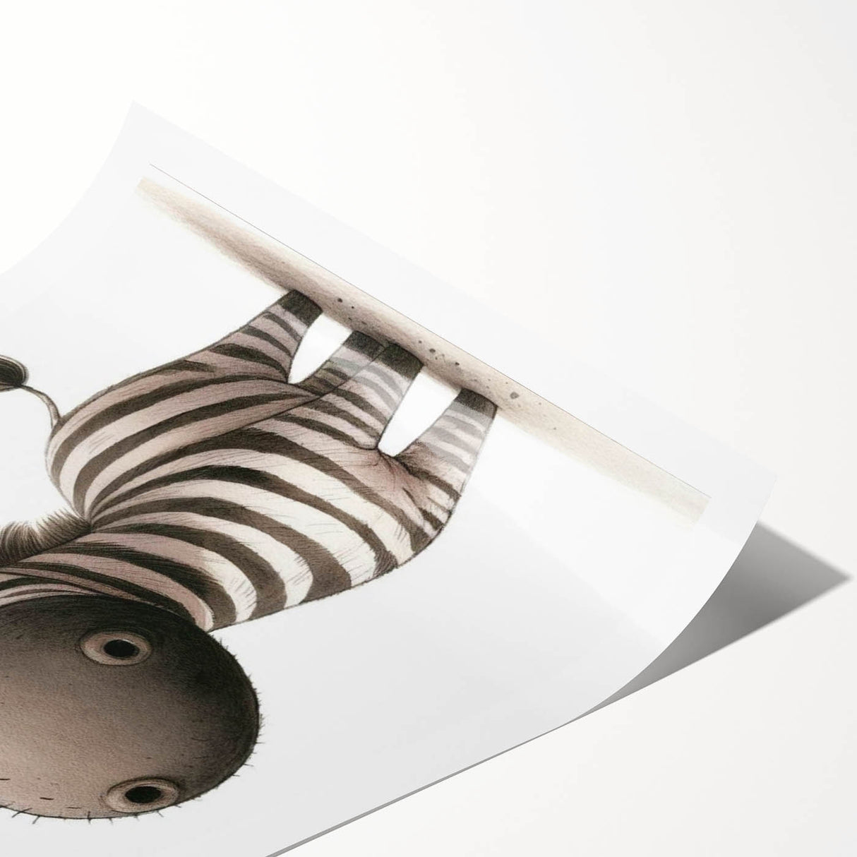 Adorable Zebra Girls Room Wall Art - Playful Nursery Animal Print