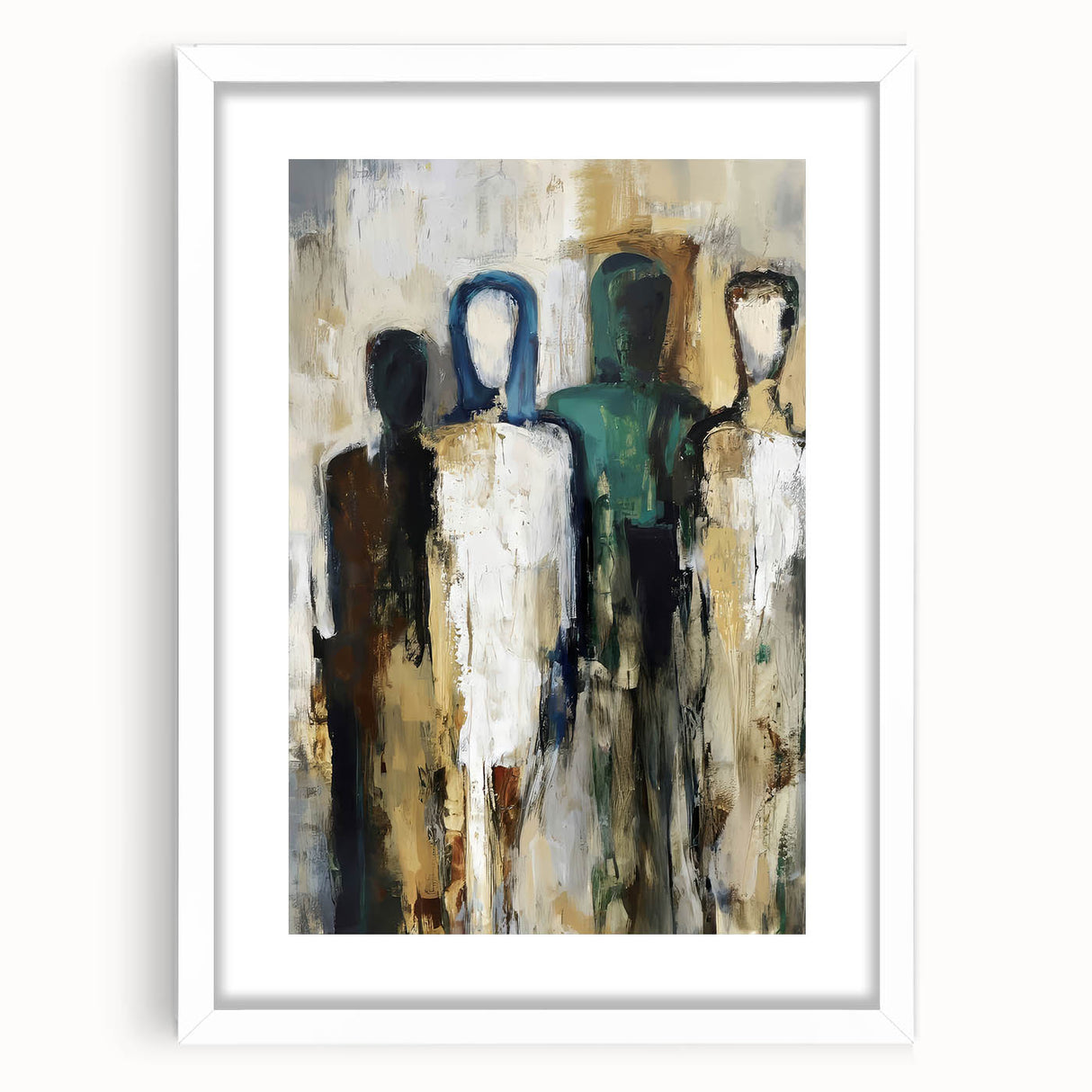 Abstract Figures Wall Art - Modern Canvas Print for Living Room