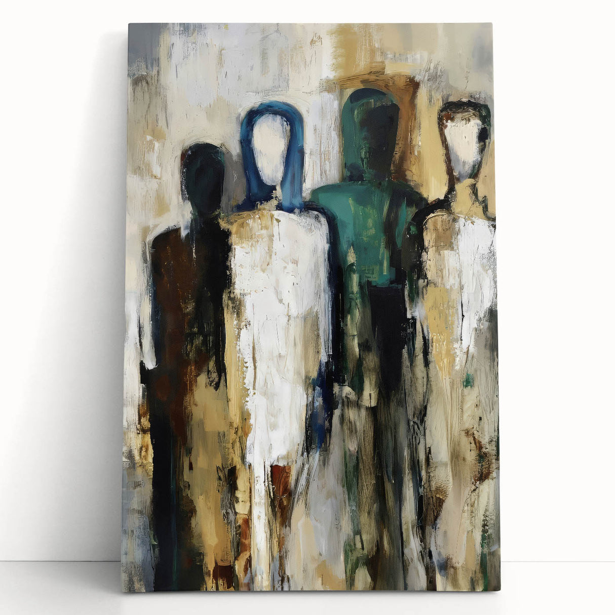 Abstract Figures Wall Art - Modern Canvas Print for Living Room