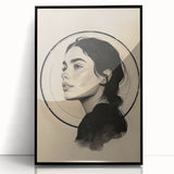 Framed abstract minimalist wall art featuring a sleek black design with acrylic front, perfect for modern decor in living spaces or offices.