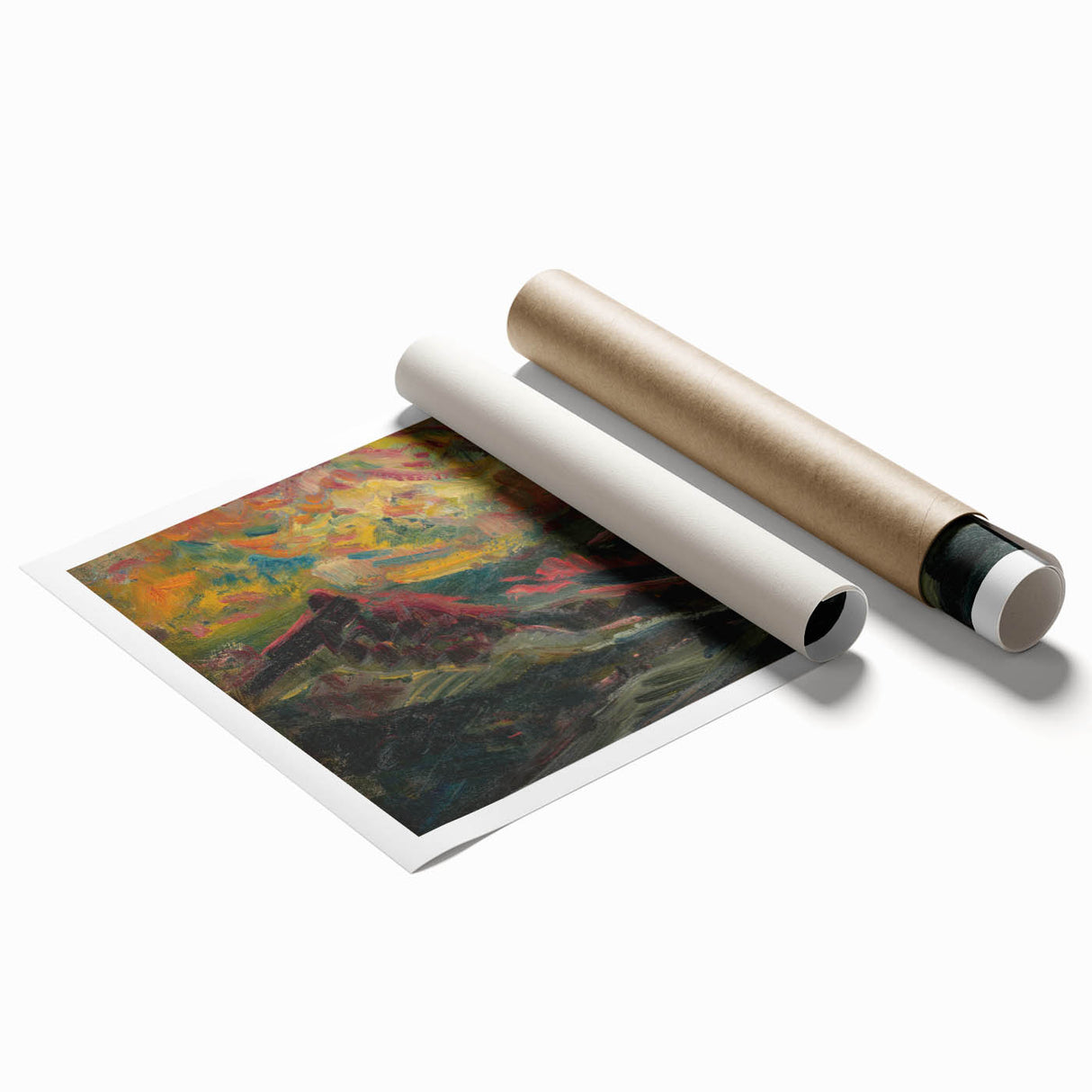 Expressionist Art Sunset in the Mountains - Modern Expressionism Wall Art