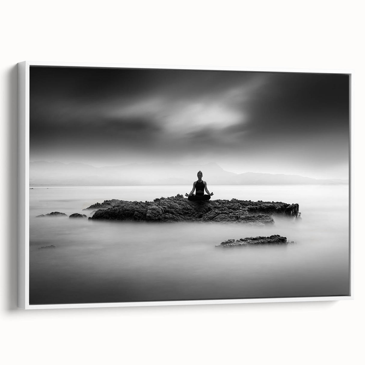 Stillness Within – Minimalist Emotive Wall Art in Black and White