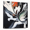 Abstract acrylic glass art piece showcasing vibrant splatters in various colors, displayed from the side with decorative pins, perfect for modern home decor.