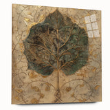 Acrylic wall art design showcasing vibrant flowers and botanical leaves, displayed in a sleek side view without pins, perfect for adding a modern touch to home decor. Ideal for nature lovers and art enthusiasts alike.