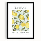 Extra large abstract art print featuring colorful, textured fruits, in a black frame with mat, ideal for living room decor.