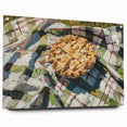 Acrylic glass print of assorted pastries in soft pastel shades, suitable for dining room wall decor.