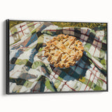 Black and white framed canvas featuring vintage poster art of pastries, ideal for bedroom wall decor.