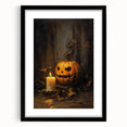 Jack O Lantern Candlelight Halloween Wall Art - Gothic Oil Painting