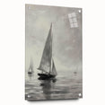Acrylic landscape art print displayed in a side view, featuring vibrant colors and intricate details, secured with pins on a sleek glass surface, perfect for modern decor.