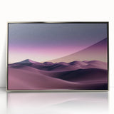 Framed acrylic artwork displaying serene sand dunes in soft beige and golden hues, ideal for enhancing modern home decor with a touch of nature.