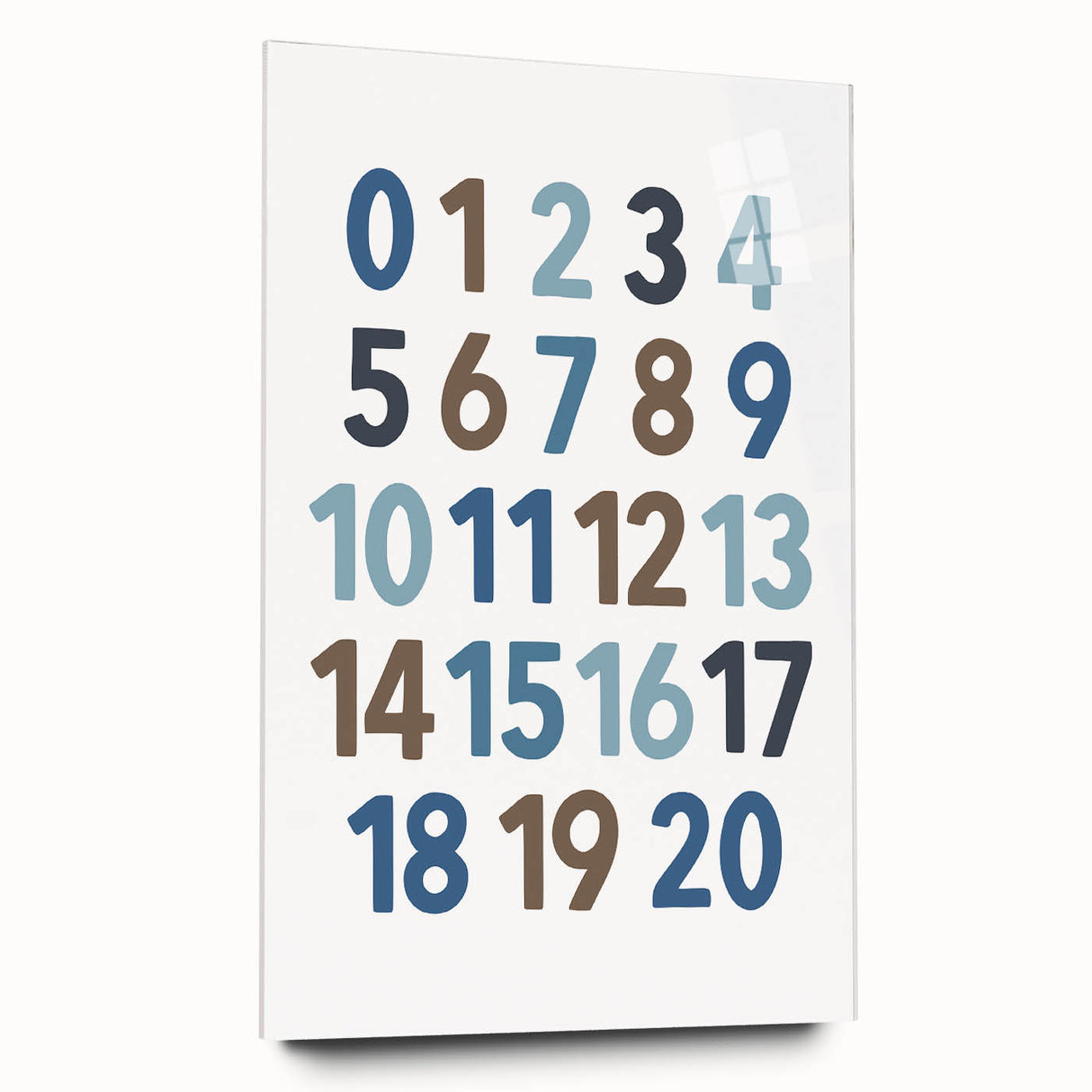 Numbers 1-20 Typography Art Print – Educational Modern Decor