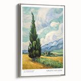 Impressionist landscape art painting featuring a colorful palette on a framed canvas.