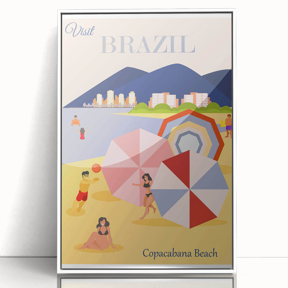 Retro Brazil Travel Poster – Copacabana Beach Vintage Print