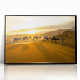 Large abstract wall art depicting a Moroccan landscape in muted earth tones on a framed acrylic.