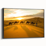 Black and white framed canvas of a vintage Moroccan landscape, ideal for bedroom wall art.