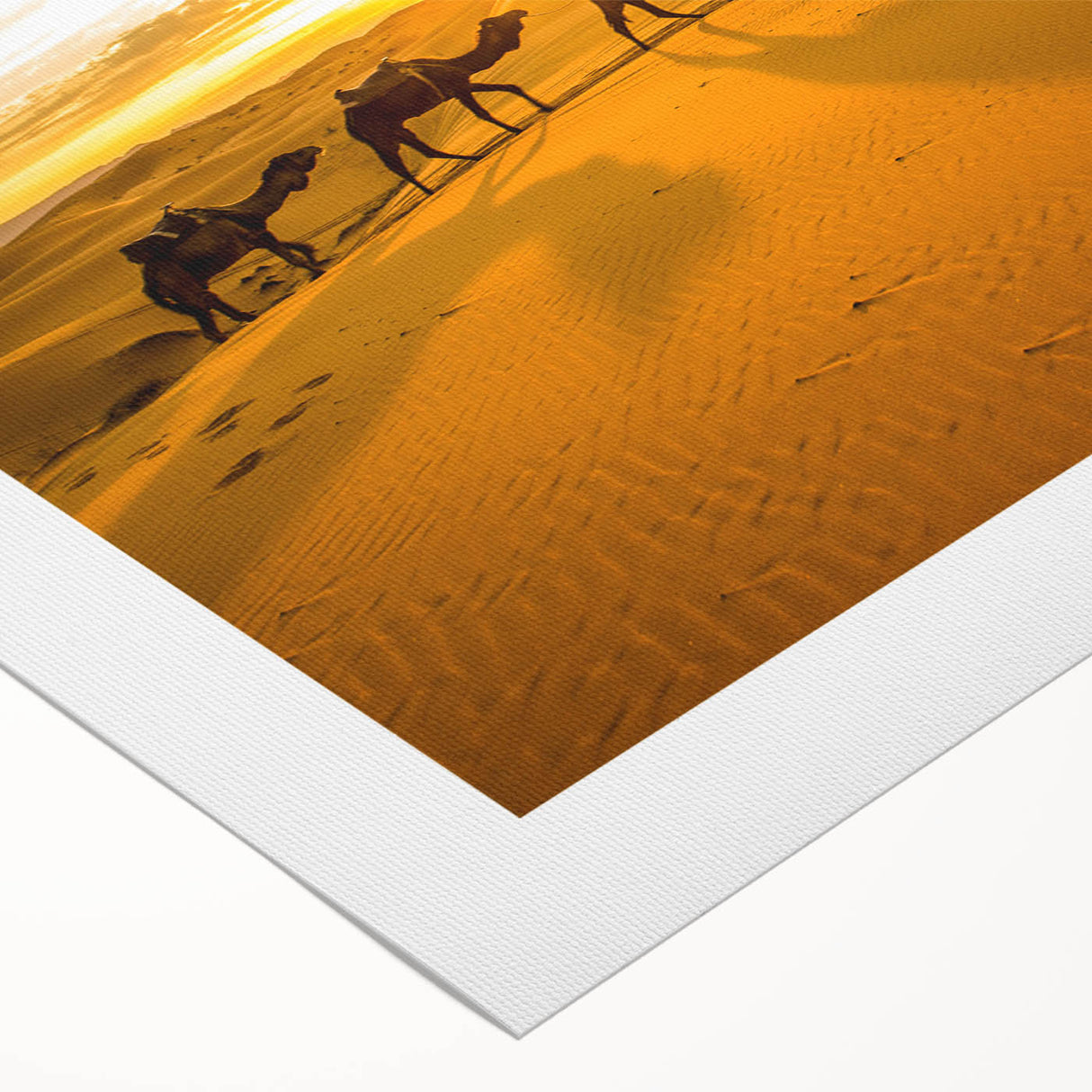 Art deco poster featuring Moroccan scenery in warm earth tones on rolled canvas, suitable for dining room decor.