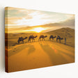 Moroccan landscape on stretched canvas with earthy tones and rustic style, suitable for kitchen wall art.