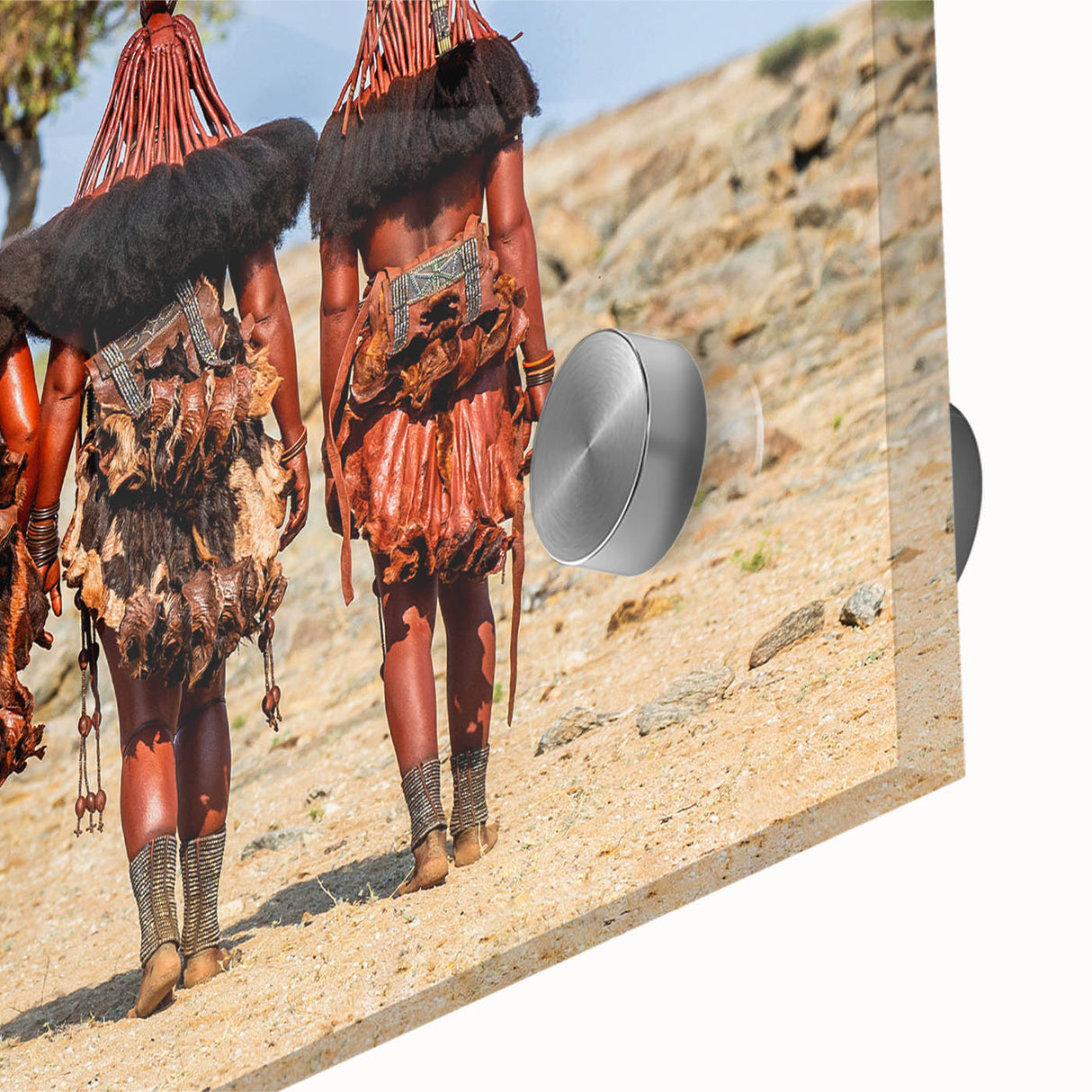 Large abstract wall art depicting a Namibian scenery in mid-century modernist style, ideal for dining room art.