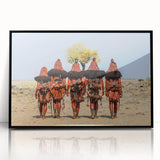 Large abstract wall art depicting a Namibian landscape in earth tones on a black framed acrylic.