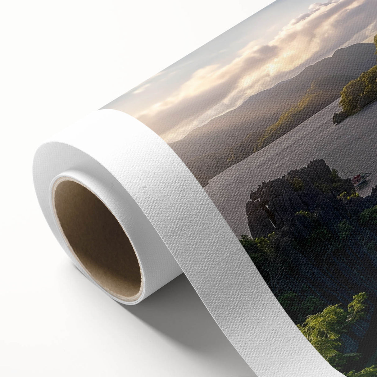Art Deco style poster of a serene Philippine landscape on rolled canvas, suitable as nursery wall art.