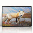 Large abstract wall art depicting a Yukon scenery in black and white on framed acrylic.