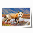 Scenic Yukon landscape print on rolled canvas featuring muted earth tones, ideal for art wall dining room.