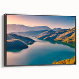 Black and white framed canvas featuring a vintage-style Albanian landscape, ideal for bedroom wall art.