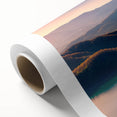Art deco poster of an Albanian landscape in pastel shades on rolled canvas, suitable for nursery wall art.