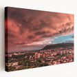 Large art depicting a European Bulgarian landscape in muted earth tones on stretched canvas, ideal for kitchen wall decor.